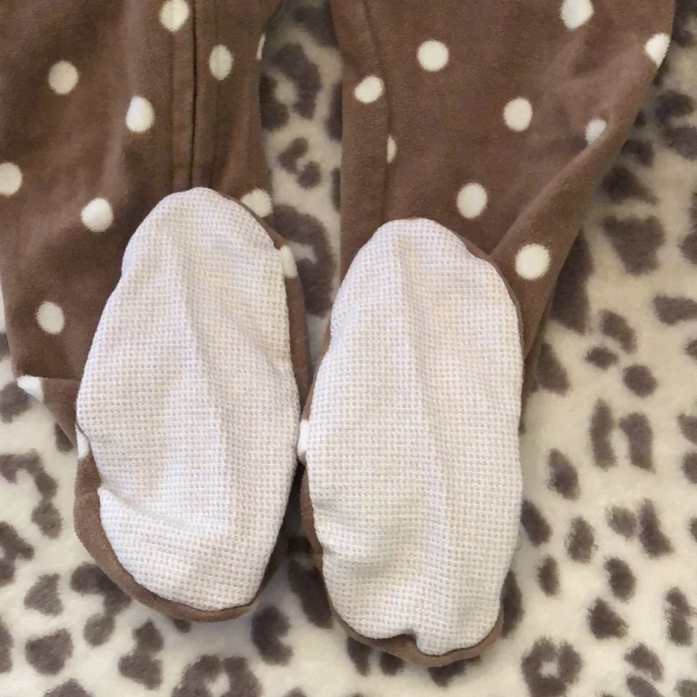 Carter’s Brown Zip-Up Fleece Sleep and Play Footed Pajamas Size 18 months